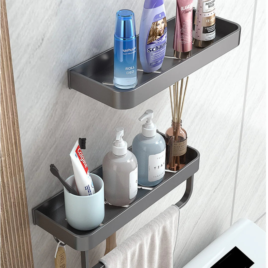 TheHomelogy⢠Shower Shelves with Hooks and Bar