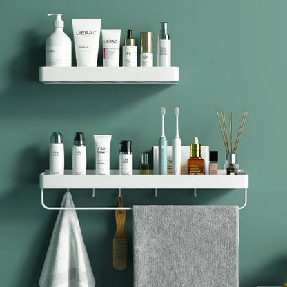 TheHomelogy™ Shower Shelves with Hooks and Bar