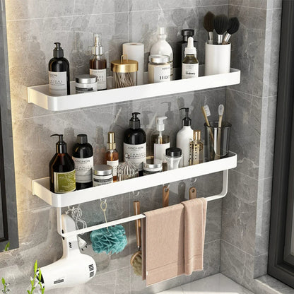 TheHomelogy™ Shower Shelves with Hooks and Bar
