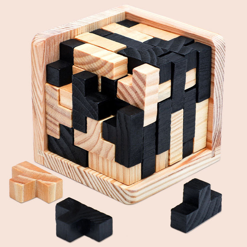 CleverCraft™ Wooden Block Cube