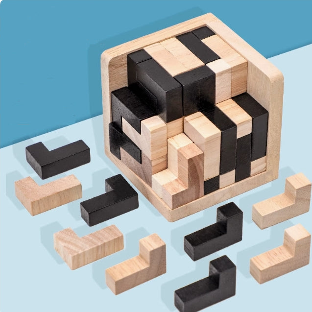 CleverCraft™ Wooden Block Cube