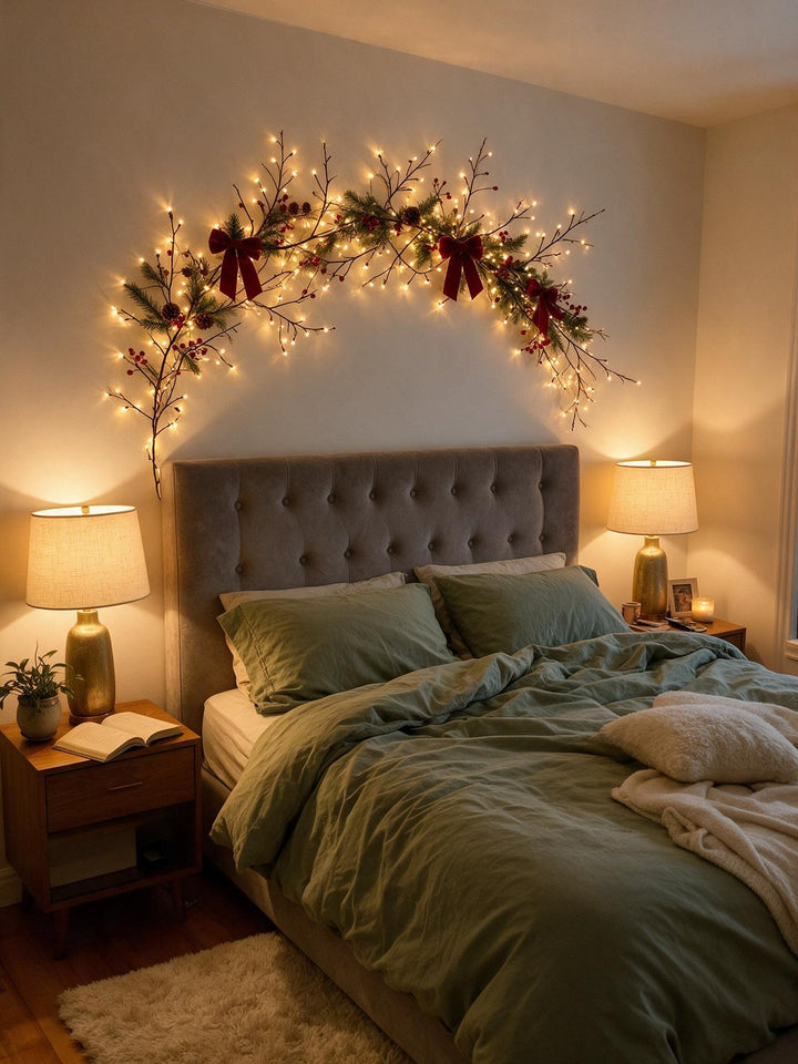 Lumora Christmas wall light styled in a home