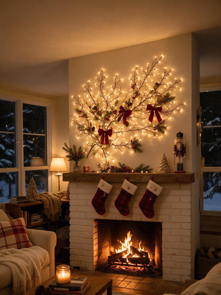 Lumora Christmas wall light styled in a home
