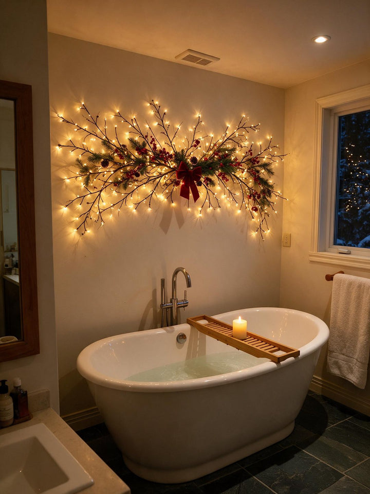 Lumora Christmas wall light styled in a home