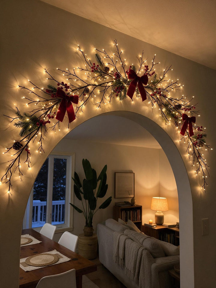 Lumora Christmas wall light styled in a home