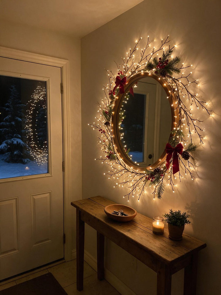 Lumora Christmas wall light styled in a home