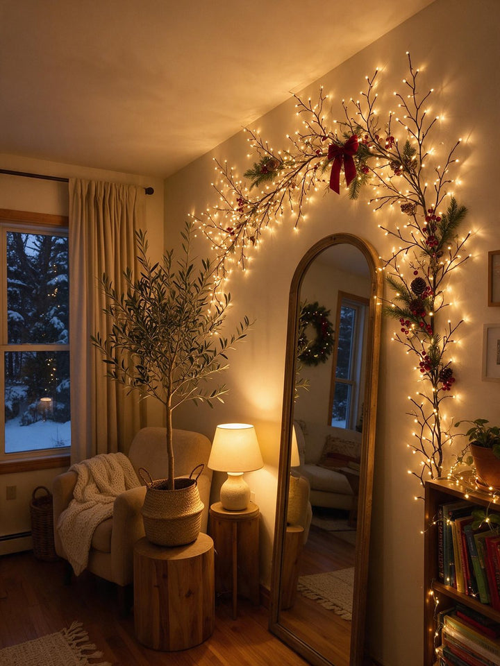 Lumora Christmas wall light styled in a home