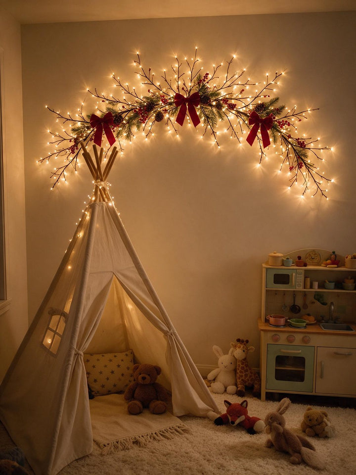 Lumora Christmas wall light styled in a home