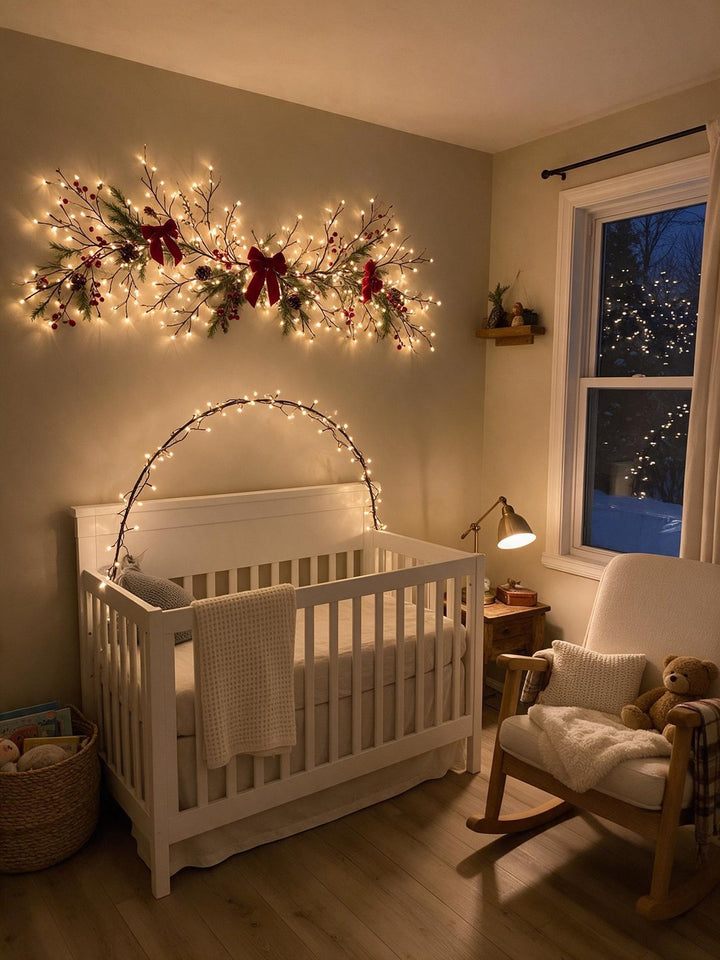 Lumora Christmas wall light styled in a home