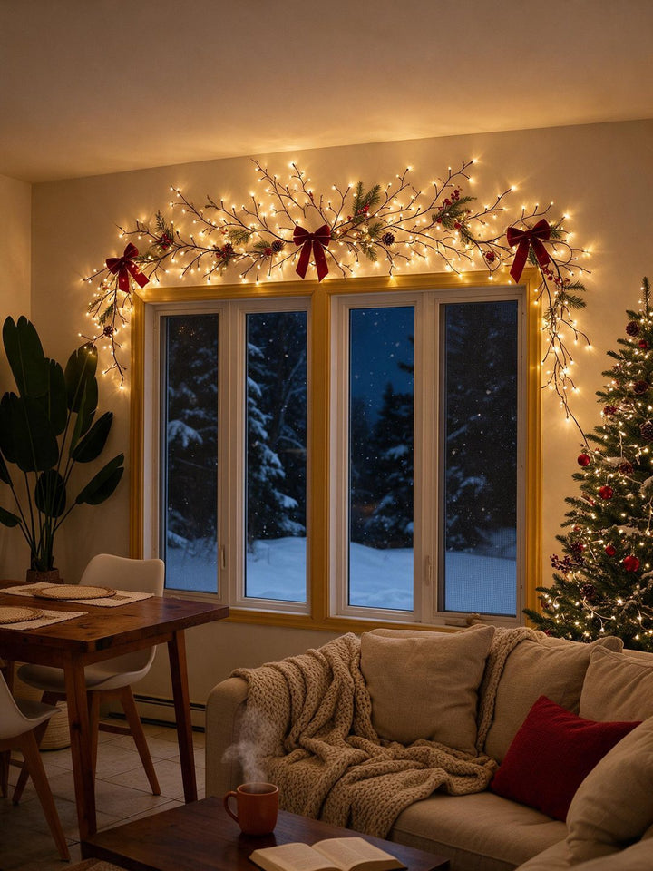 Lumora Christmas wall light styled in a home