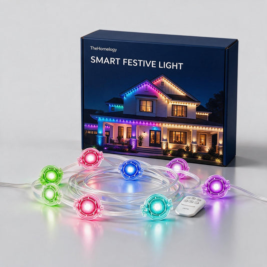 TheHomelogy Smart Festive Light box with glowing permanent outdoor lights
