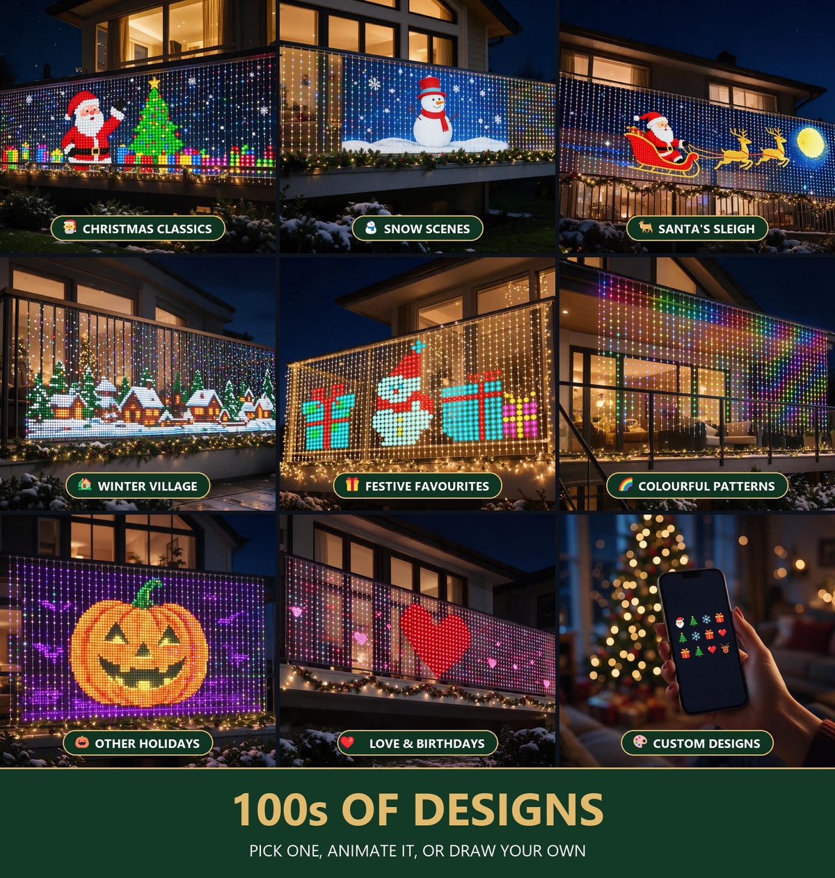 100s of built-in designs
