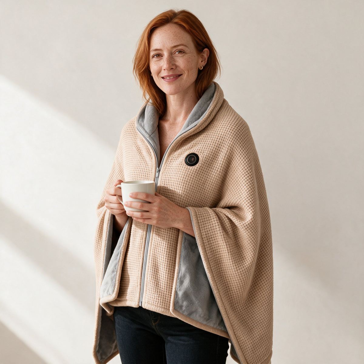 HearthWrap heated wearable blanket in apricot