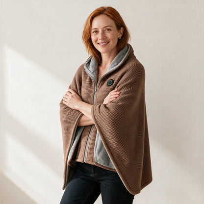 HearthWrap heated wearable blanket in mocha brown
