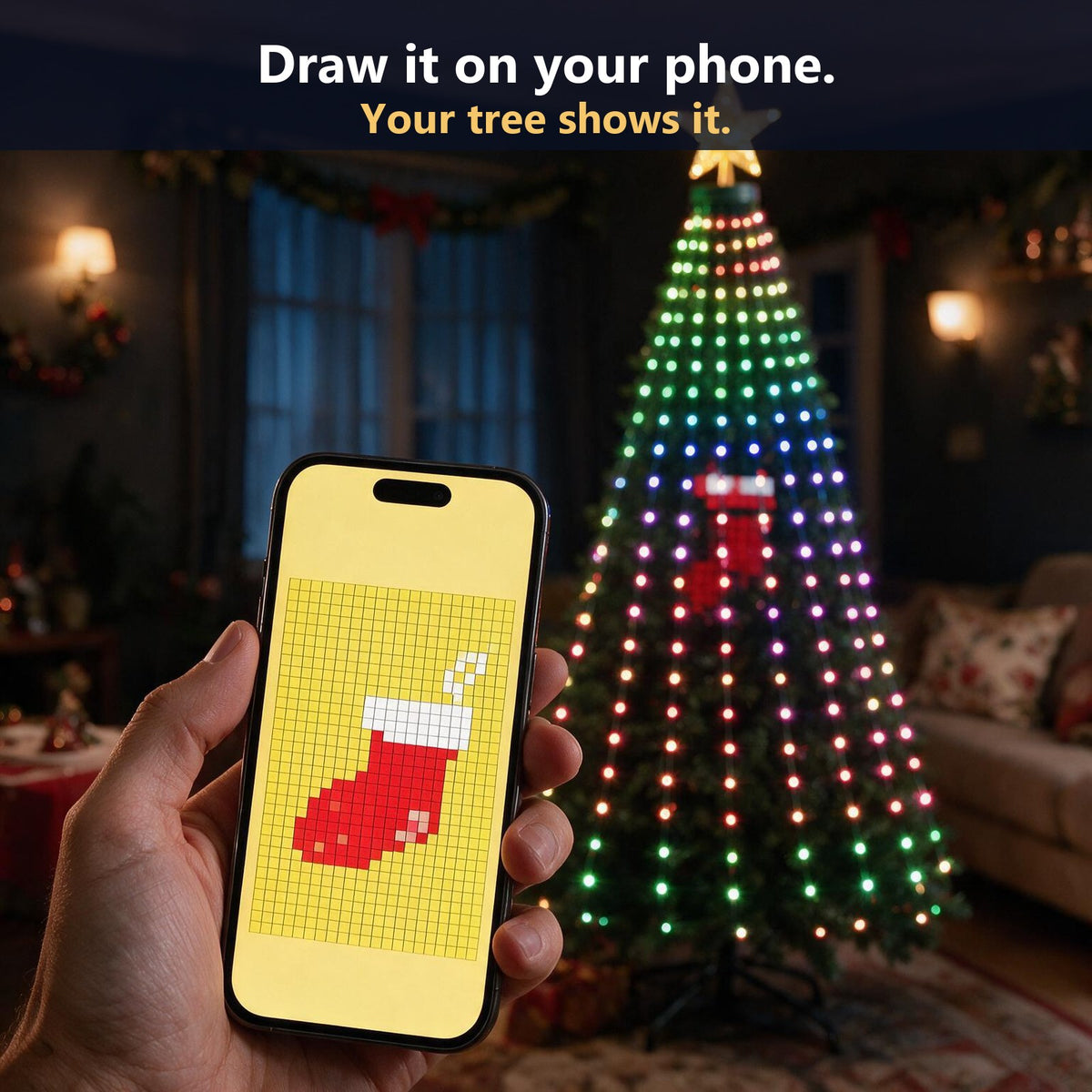 Draw a picture in the app and see it on your tree